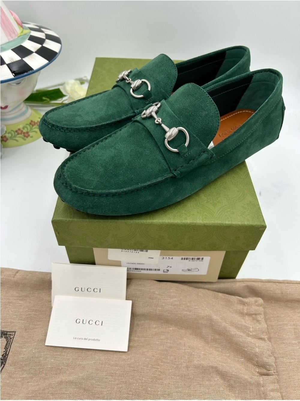 SOLD !!!! Men’s Gucci suede horse bit driver loafers size 7.5 it’s a US - Picture 5 of 8
